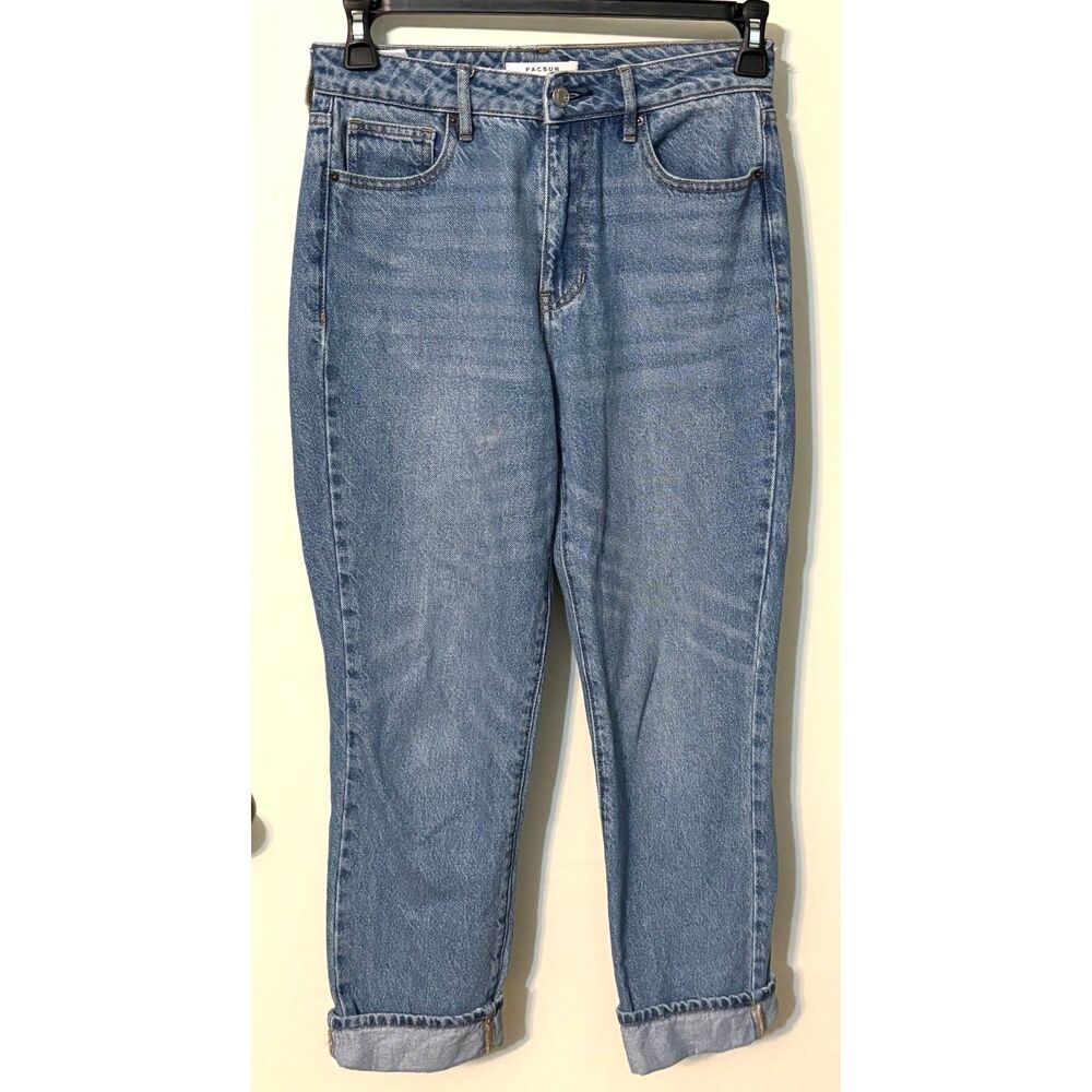 PacSun Mom Jeans Women 26 High Rise Straight Leg Blue Denim Vintage Wash
